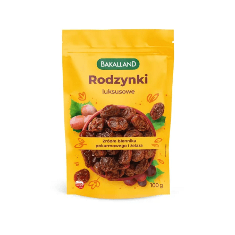 BAKALLAND Rodzynki luksusowe. 31,90 zl/kg