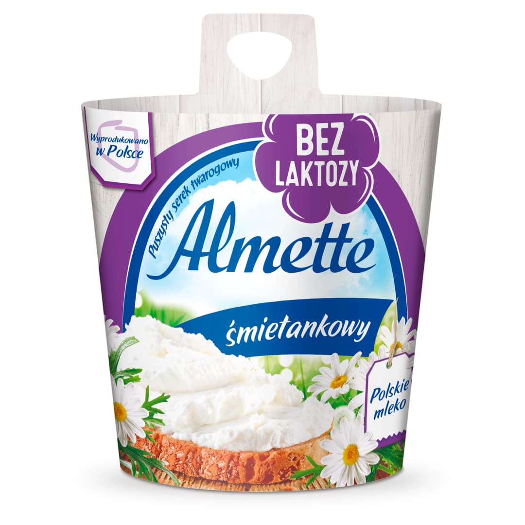 ALMETTE Puszysty serek twarogowy smietankowy bez laktozy. 37,27 zl/kg