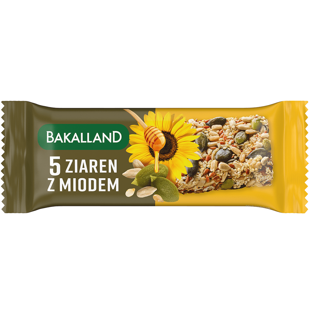 BAKALLAND BA! Baton zbozowy 5 ziaren z miodem. 47,25 zl/kg