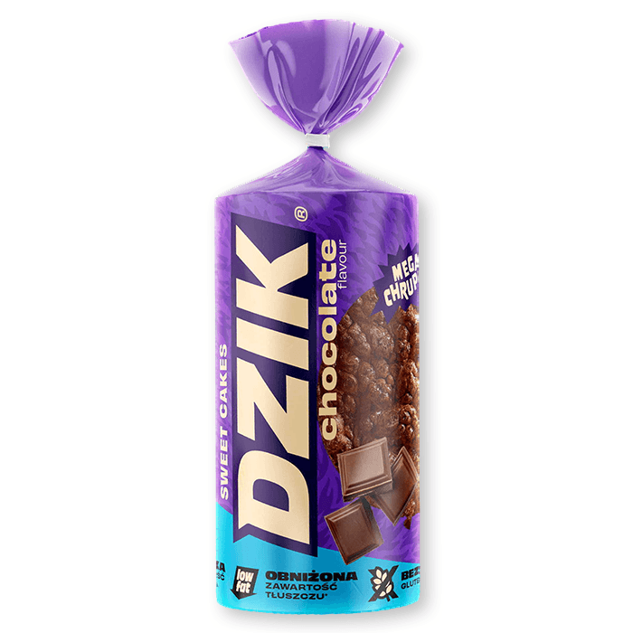 DZIK Wafle ryzowo-kukurydziane low fat czekoladowe. 59,46 zl/kg