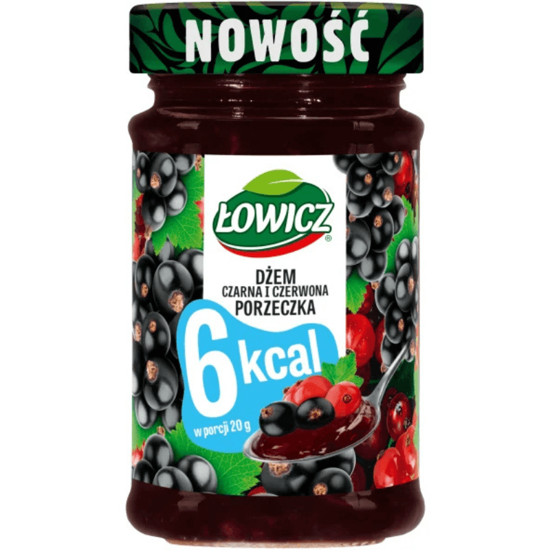 LOWICZ Dzem czarna i czerwona porzeczka niskokaloryczny. 42,45 zl/kg