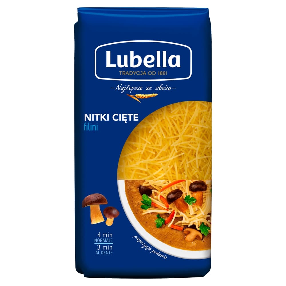 LUBELLA Makaron nitki ciete. 12,48 zl/kg