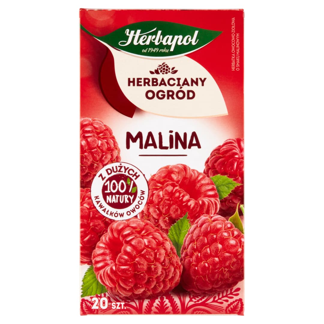 HERBAPOL HERBACIANY OGROD Herbatka owocowo-ziolowa malina 20 szt.. 92,41 zl/kg