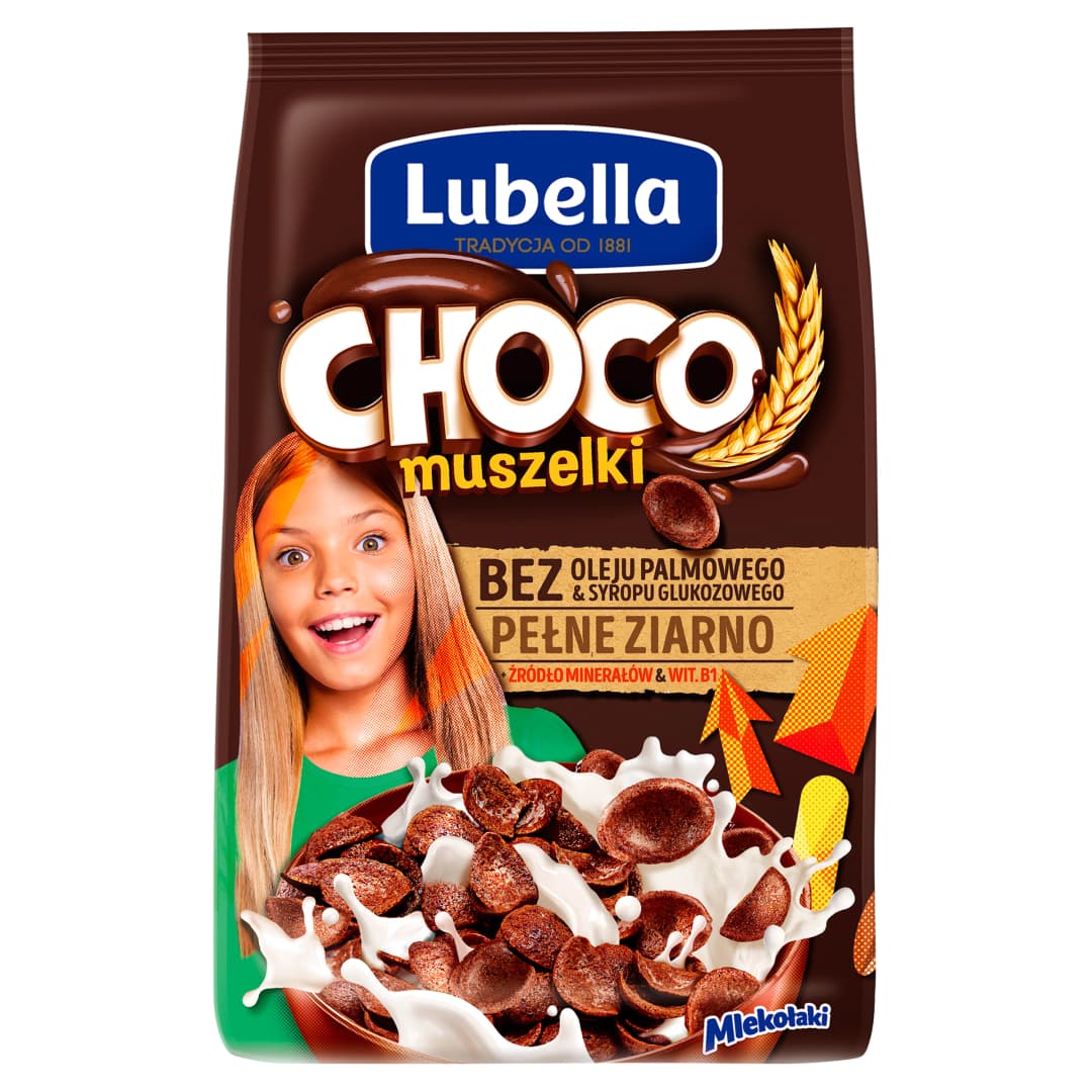 MLEKOLAKI Platki czekoladowe muszelki. 18,78 zl/kg
