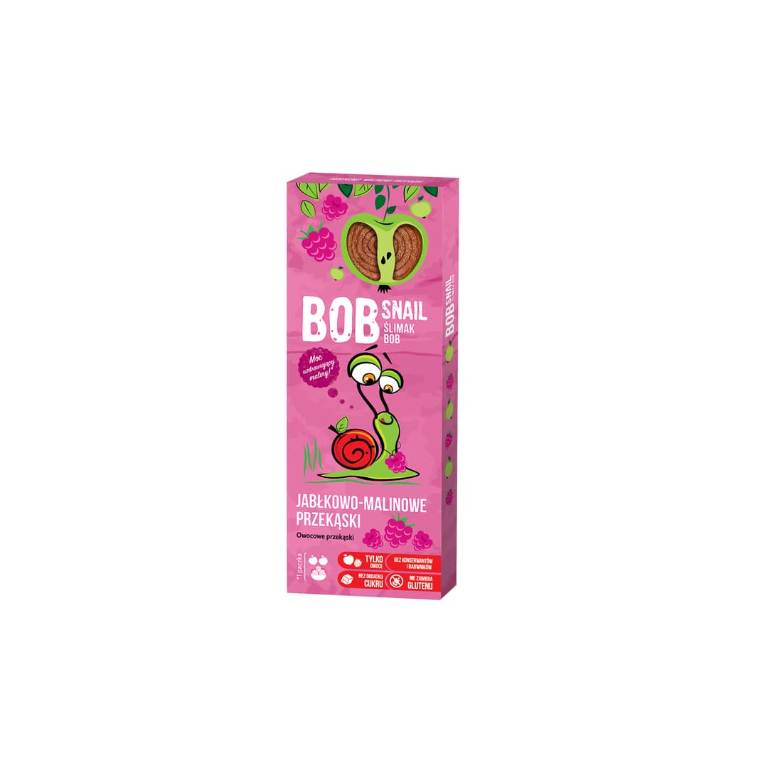 BOB SNAIL Przekaska jablkowo-malinowa z owocow bez dodatku cukru. 153,00 zl/kg