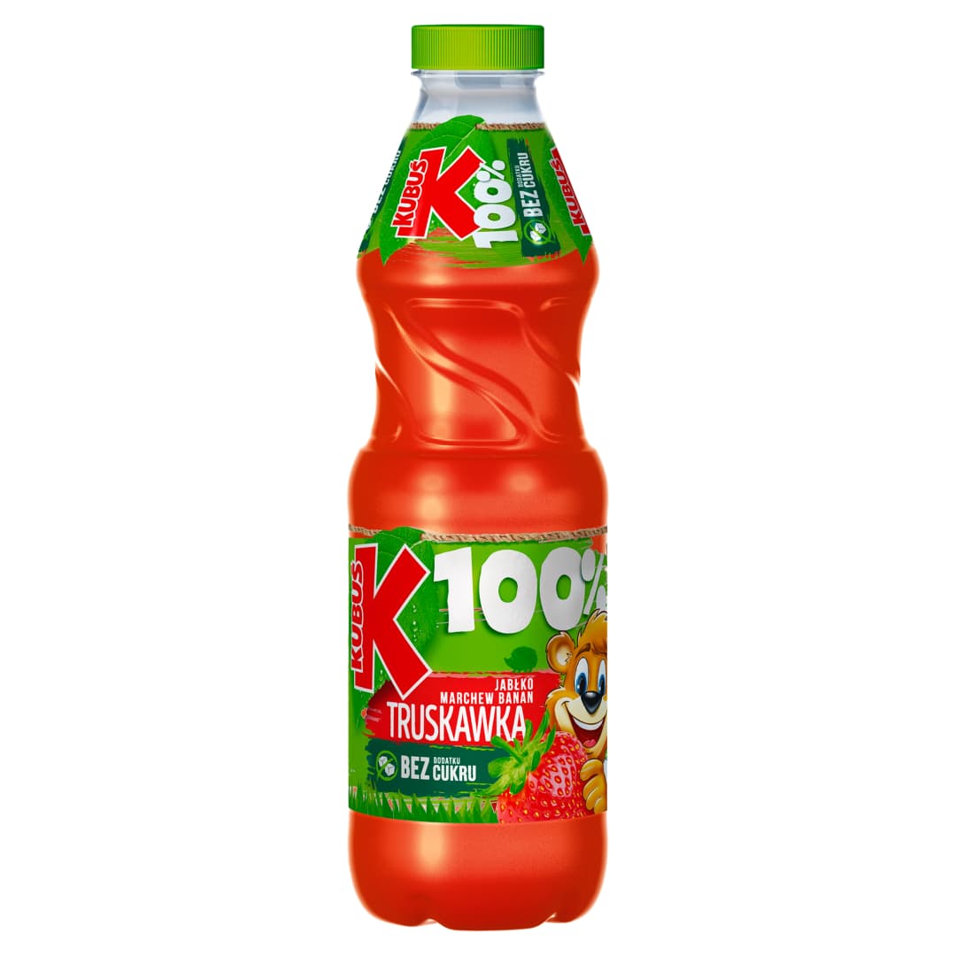 KUBUS 100% Sok jablko-marchew-banan-truskawka bez cukru. 6,11 zl/l