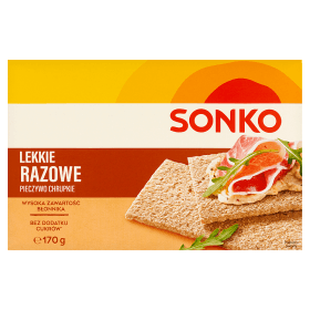 SONKO Pieczywo lekkie razowe chrupkie. 29,35 zl/kg