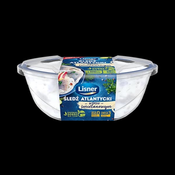 LISNER Filety sledziowe w sosie smietanowym. 29,61 zl/kg